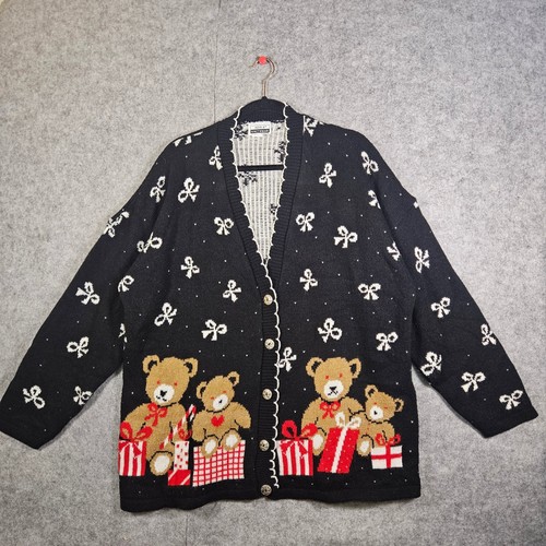 Womens teddy bear bow - bear, cardigan