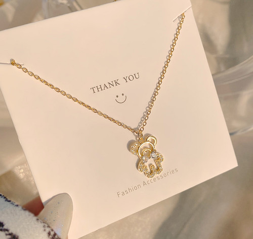 Titanium gold bow - gold, teddy