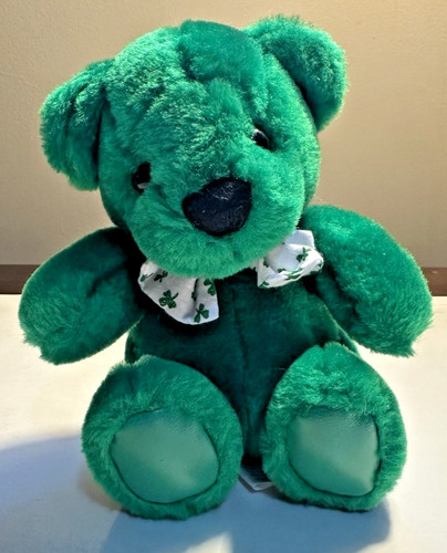 First main green teddy bear - green,