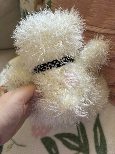White plush teddy bear - bear, stuffed