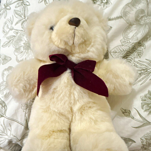 White plush teddy - white, bear