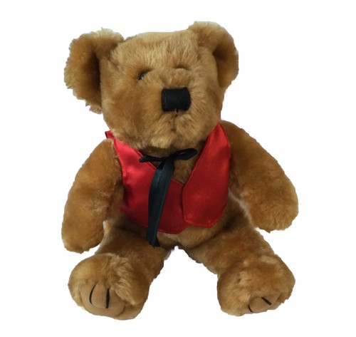 Teddy bear red vest - vest, bow
