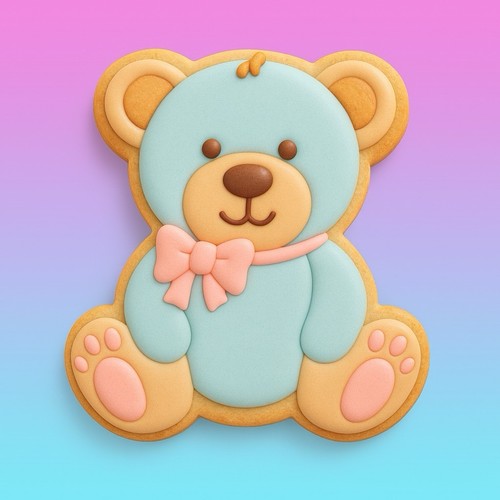 Teddy bear bow tie cookie - bear,