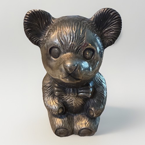 Vintage silver plated teddy - silver,