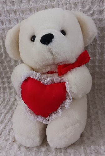 White teddy bear red heart - teddy,