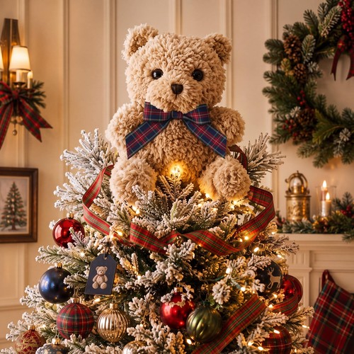 Bear christmas tree topper - 9",