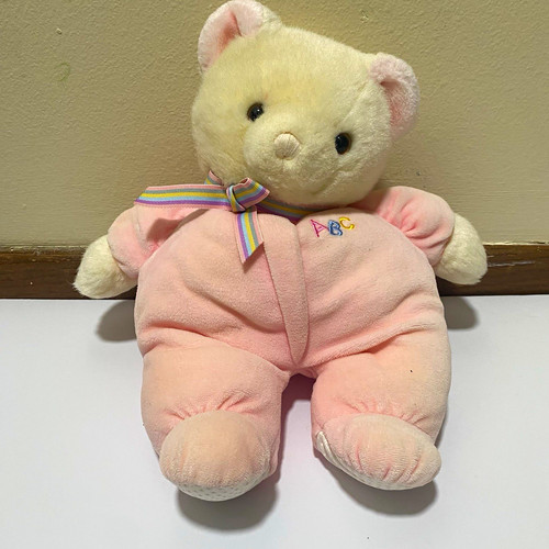 Eden abc pink plush teddy - pink, bear