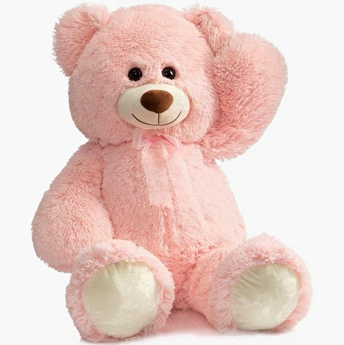 Pink white plush - in,