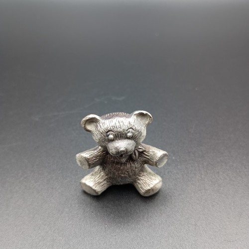 Pewter teddy bear figurine - teddy,