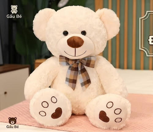 Cute white teddy bear - white,