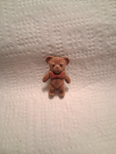 Vintage flocked fuzzy brown - vintage,