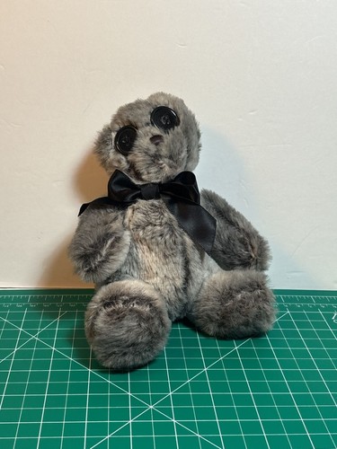 Gray plush teddy bear with - gray,