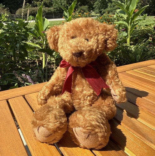 Brown fuzzy teddy - fuzzy, bow