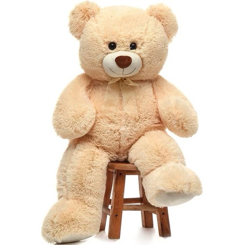 Beige plush teddy bear - plush,