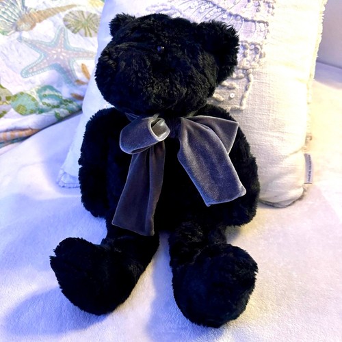 Vintage black plush teddy - plush,