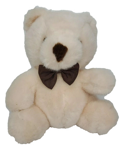 Sitting teddy bear - bear, cream