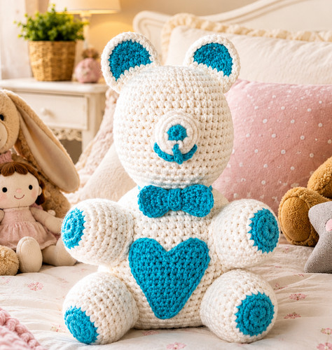 Handmade crochet teddy bear - handmade,
