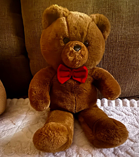 Soft brown teddy bear - brown, plush