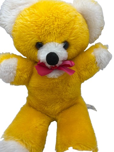 Vintage yellow teddy bear - yellow,